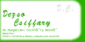 dezso csiffary business card